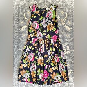 Brooks Brothers Pink and Blue Softly Pleated Georgette A-line Dress